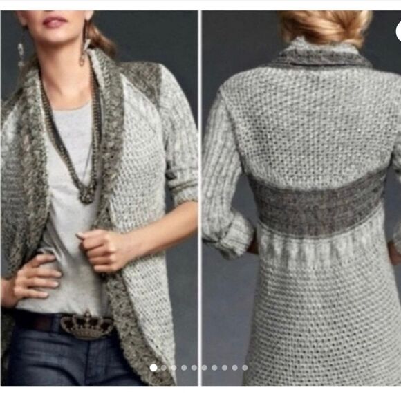 CABI SHADOW CIRCLE CHUNKY KNIT SWEATER IN GRAY - Picture 9 of 9